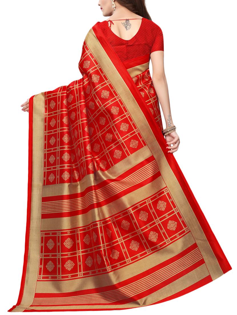 floral printed saree with blouse - 15729612 - Zoom Image - 2