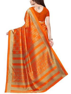 checks printed saree with blouse - 15729614 - Standard Image - 2