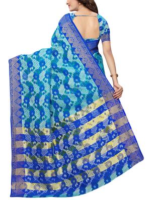 floral woven saree with blouse - 15729625 - Standard Image - 2