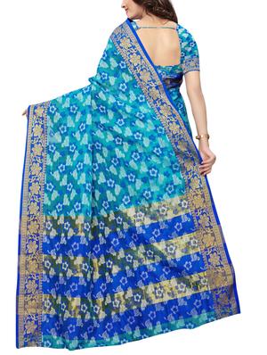floral woven saree with blouse - 15729628 - Standard Image - 2