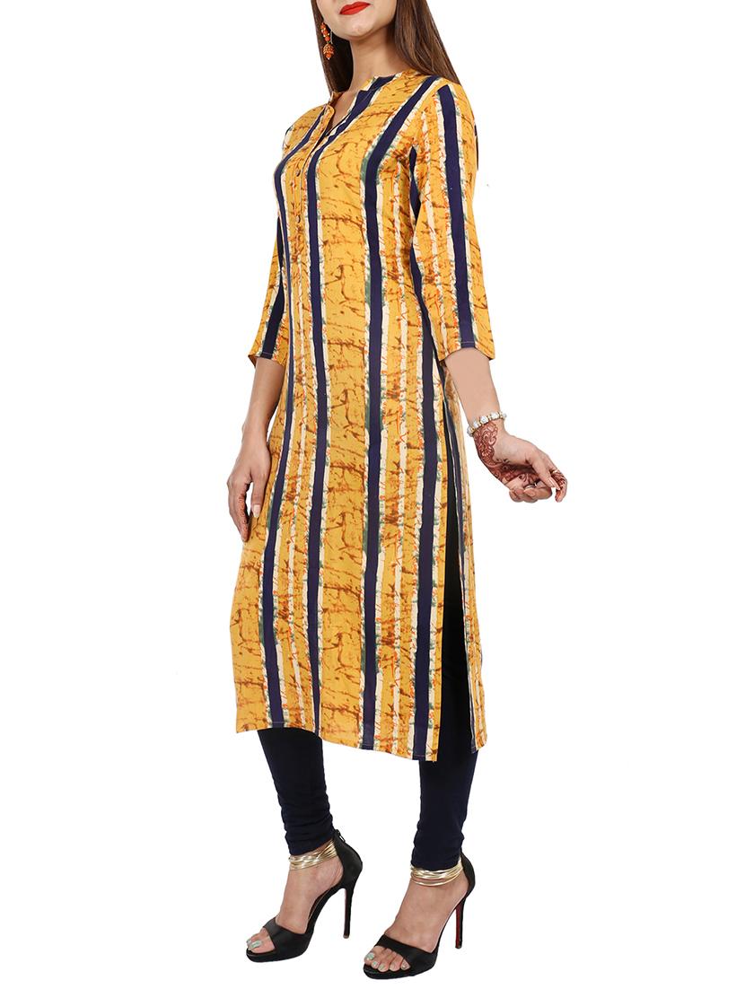Stripes straight kurta - 15729636 - Zoom Image - 2