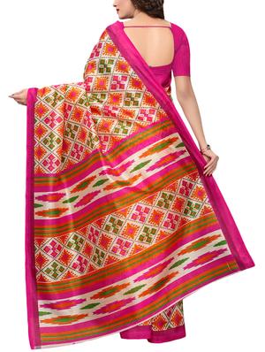 geometrical bhagalpuri saree with blouse - 15729652 - Standard Image - 2
