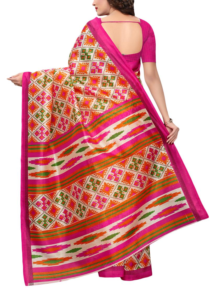geometrical bhagalpuri saree with blouse - 15729652 - Zoom Image - 2