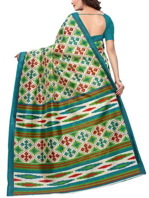 geometrical bhagalpuri saree with blouse - 15729653 - Standard Image - 2