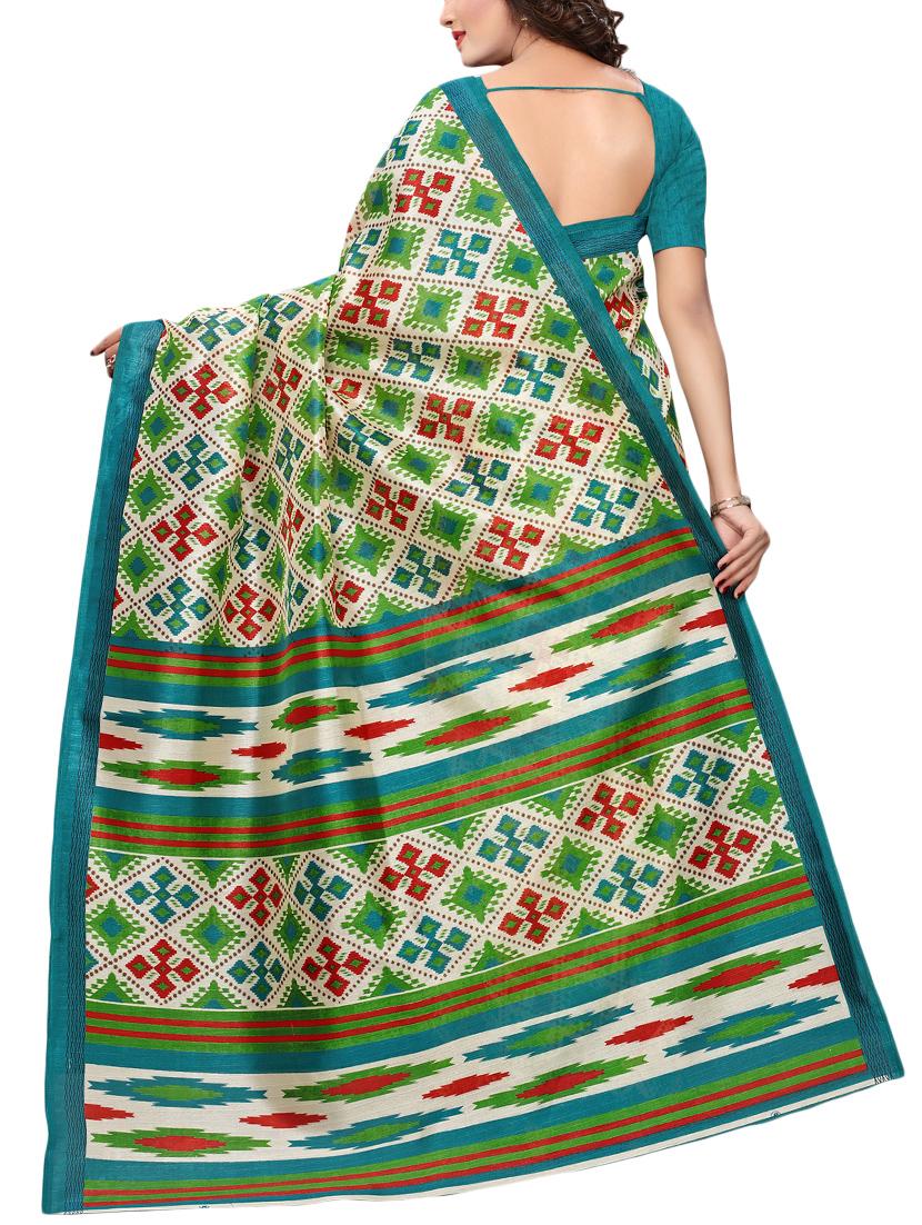 geometrical bhagalpuri saree with blouse - 15729653 - Zoom Image - 2