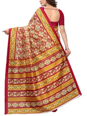 geometrical bhagalpuri saree with blouse - 15729654 - Standard Image - 2
