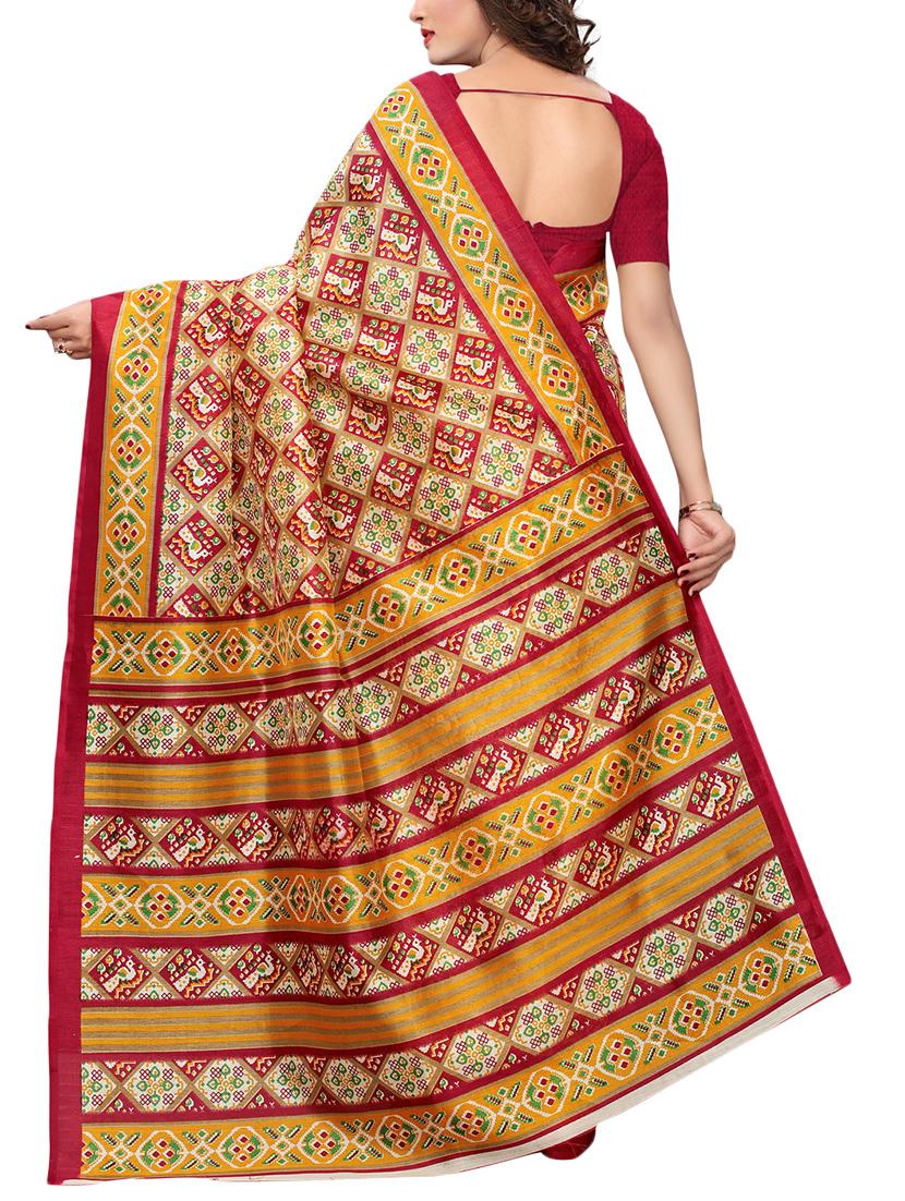 geometrical bhagalpuri saree with blouse - 15729654 - Zoom Image - 2