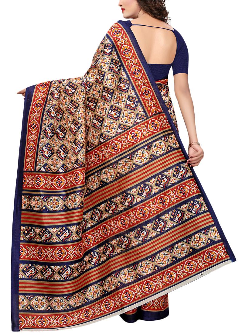 geometrical bhagalpuri saree with blouse - 15729655 - Zoom Image - 2