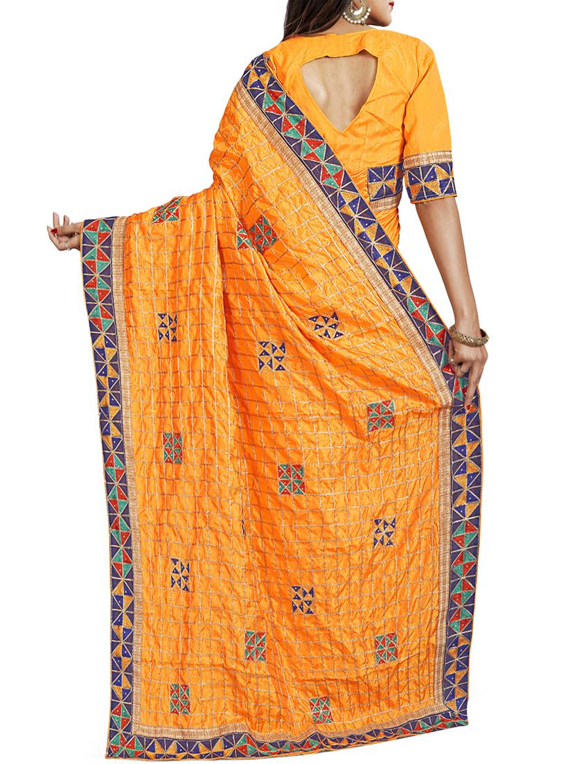 geometrical resham embroidered saree with blouse - 15729720 - Zoom Image - 2
