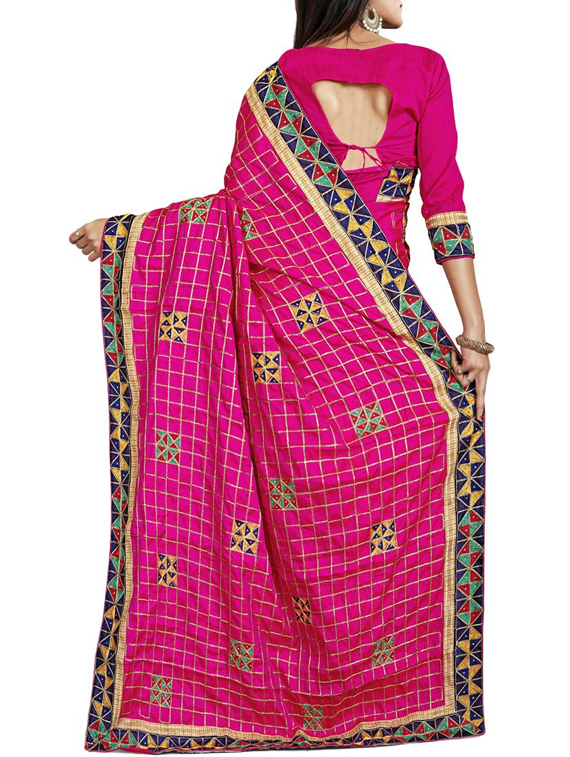 geometrical resham embroidered saree with blouse - 15729725 - Zoom Image - 2