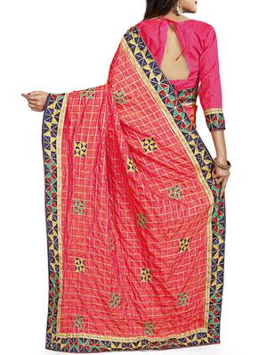 geometrical resham embroidered saree with blouse - 15729726 - Standard Image - 2