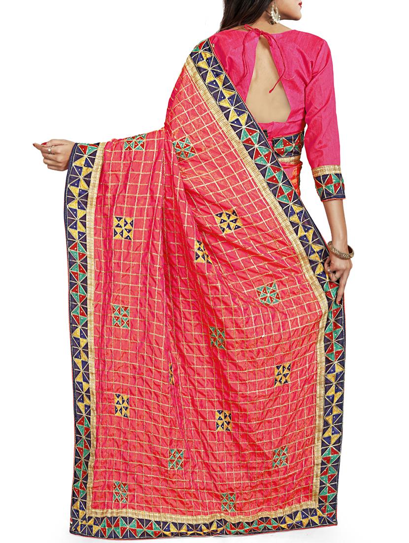 geometrical resham embroidered saree with blouse - 15729726 - Zoom Image - 2