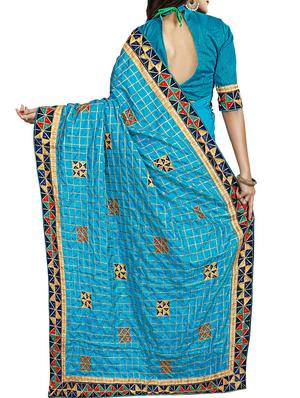 geometrical resham embroidered saree with blouse - 15729731 - Standard Image - 2