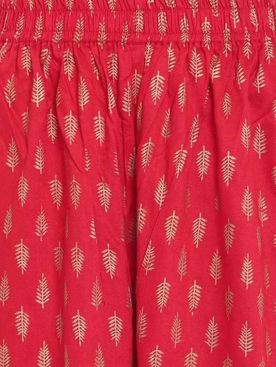 Foil printed kurta with palazzo set - 15729804 - Zoom Image - 5
