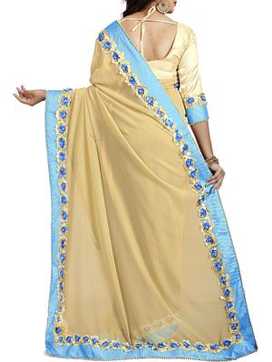 floral lace border saree with blouse - 15729808 - Standard Image - 2