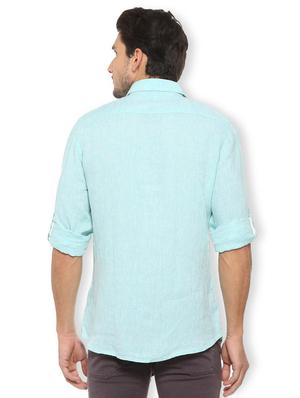 blue linen casual shirt - 15729826 - Standard Image - 2