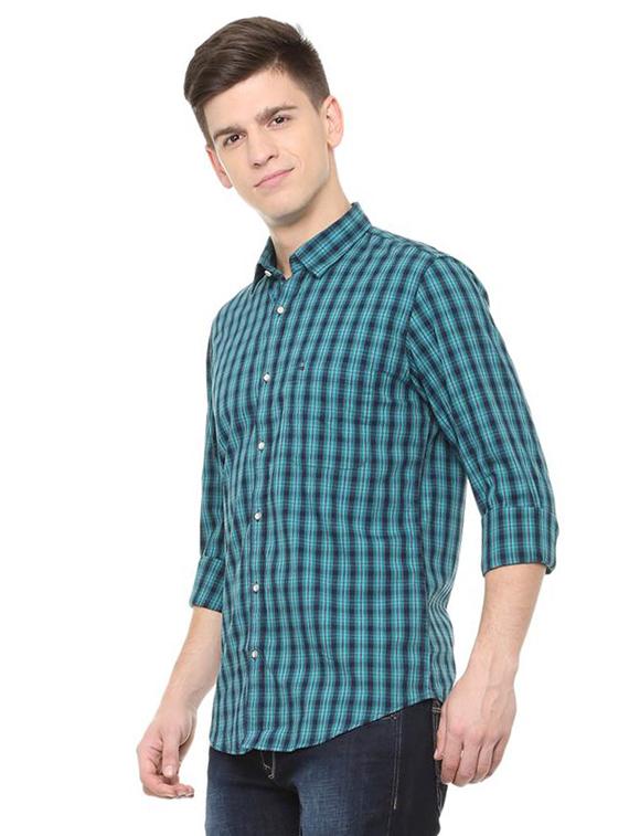blue cotton casual shirt - 15729827 - Zoom Image - 2