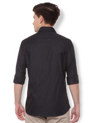 black cotton blend casual shirt - 15729835 - Standard Image - 2