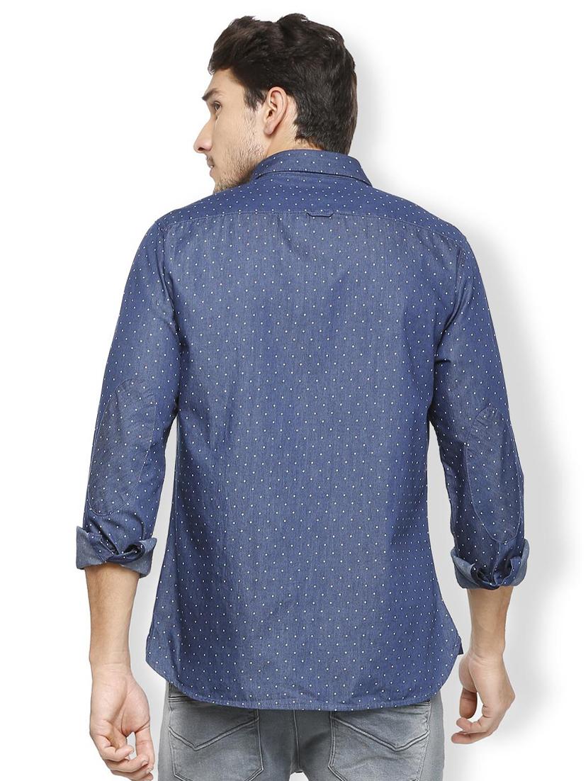 blue cotton casual shirt - 15729843 - Zoom Image - 2