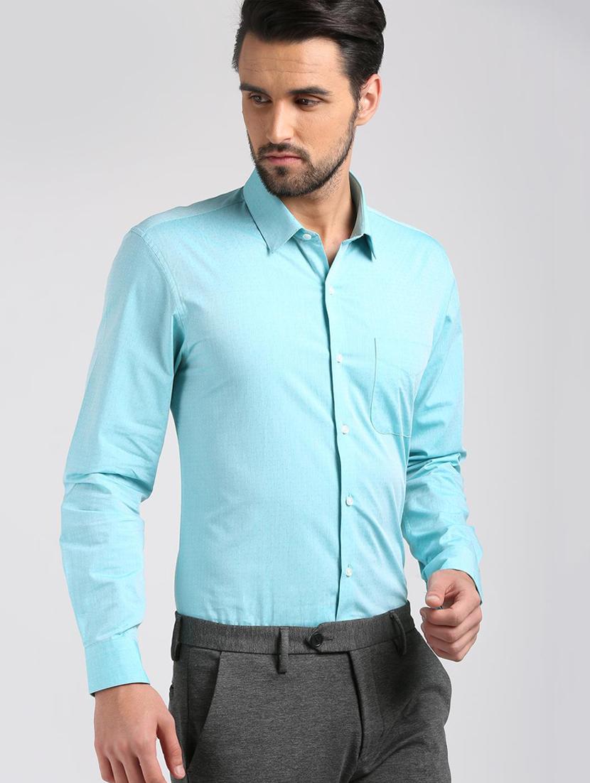 blue cotton formal shirt - 15729845 - Zoom Image - 2