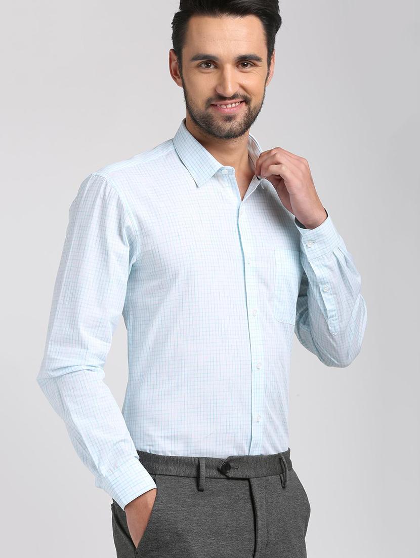 blue cotton formal shirt - 15729849 - Zoom Image - 2