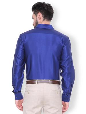 blue cotton blend formal shirt - 15729857 - Standard Image - 2