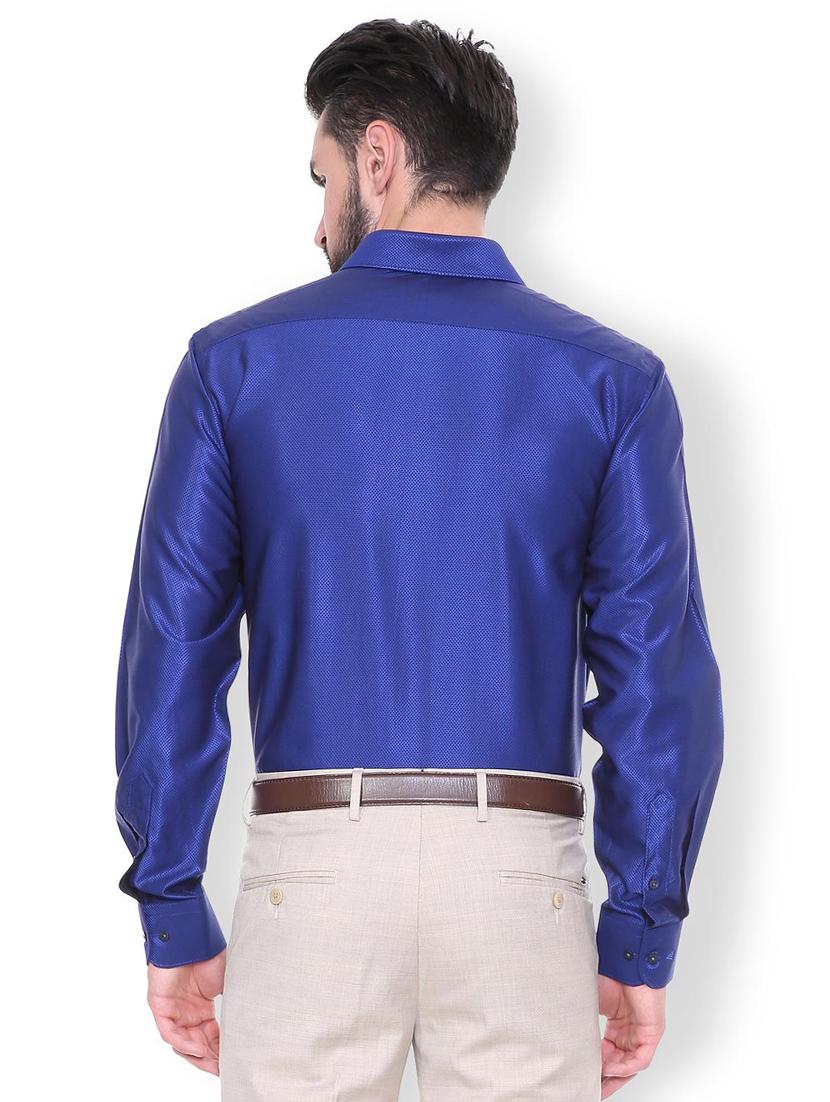 blue cotton blend formal shirt - 15729857 - Zoom Image - 2