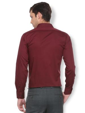 maroon cotton formal shirt - 15729858 - Standard Image - 2