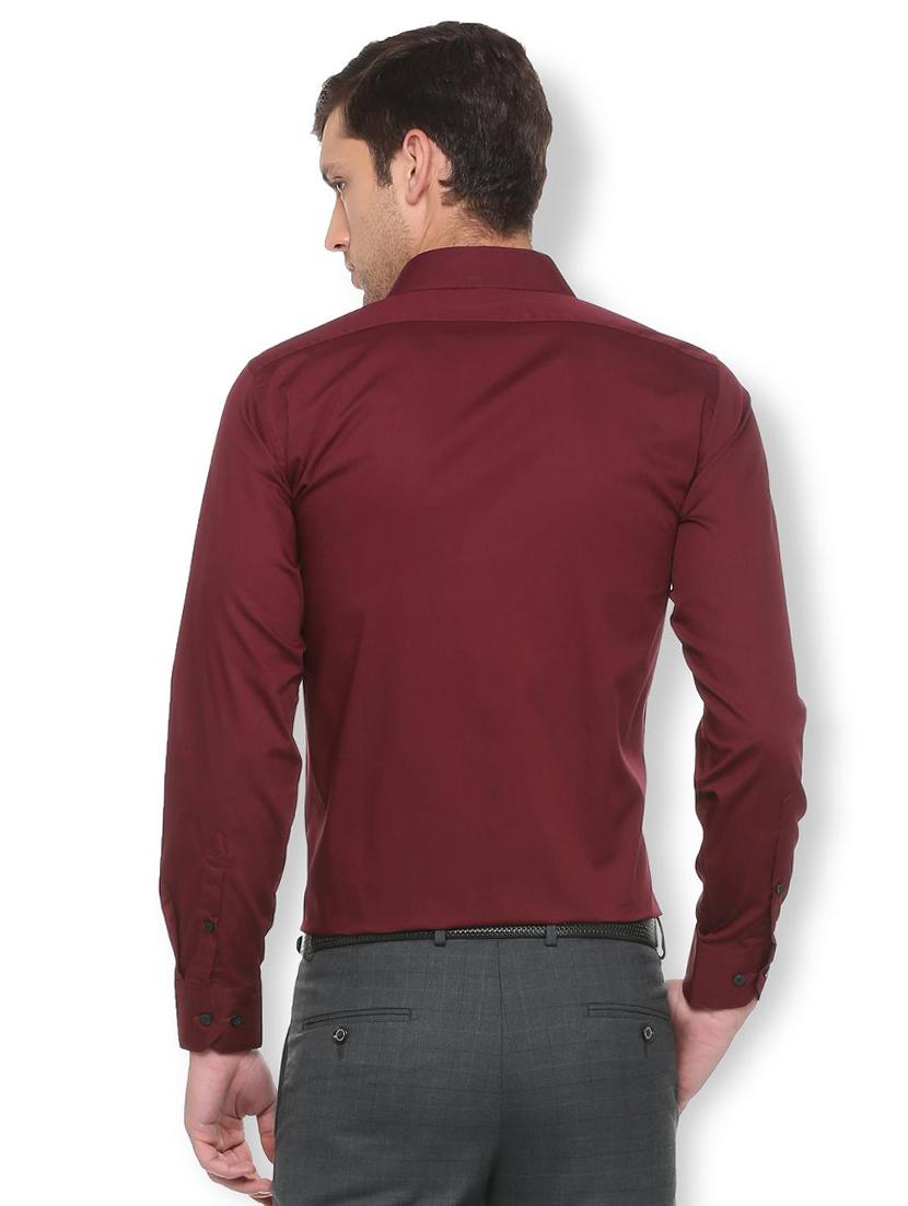 maroon cotton formal shirt - 15729858 - Zoom Image - 2