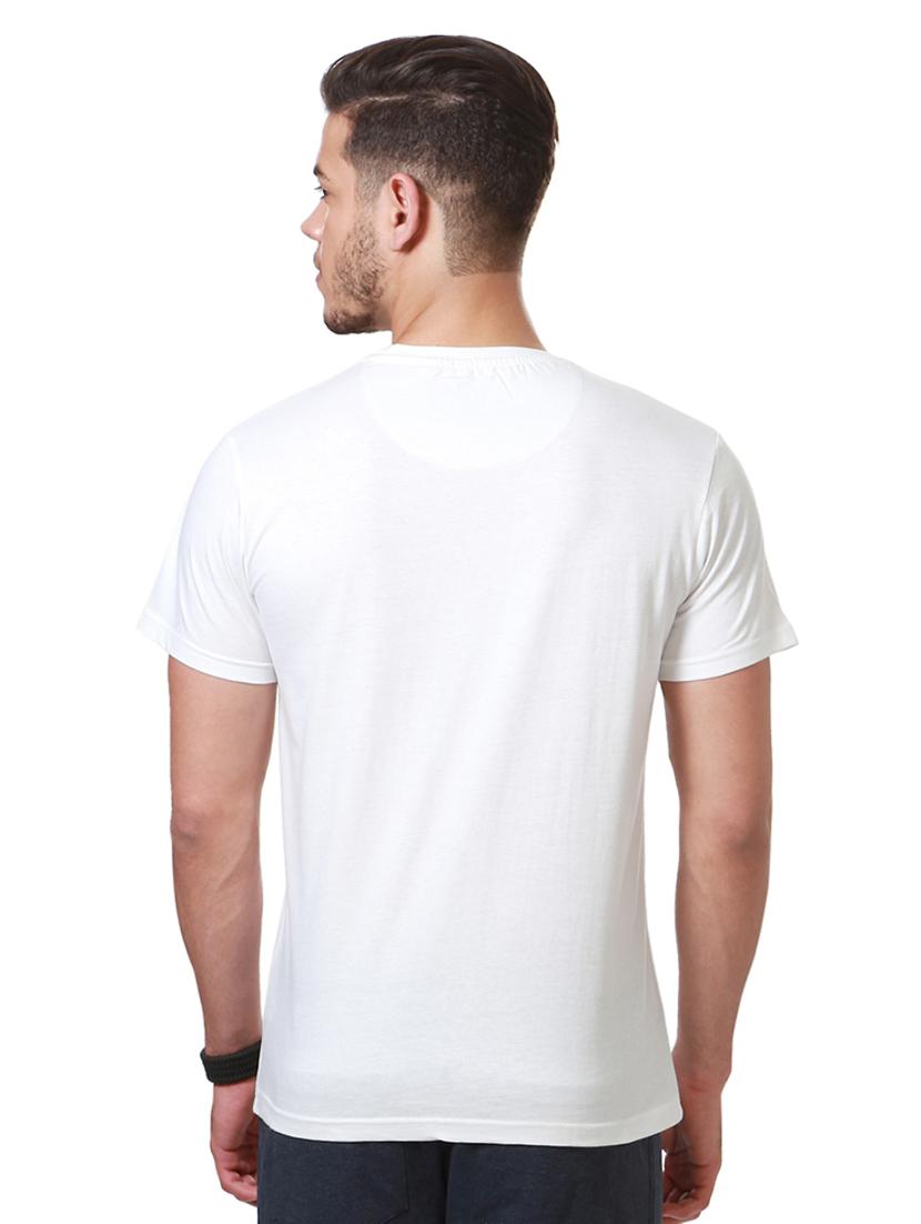 white cotton chest print t-shirt - 15729902 - Zoom Image - 2