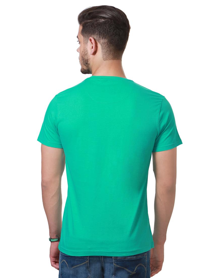 green cotton chest print t-shirt - 15729906 - Zoom Image - 2