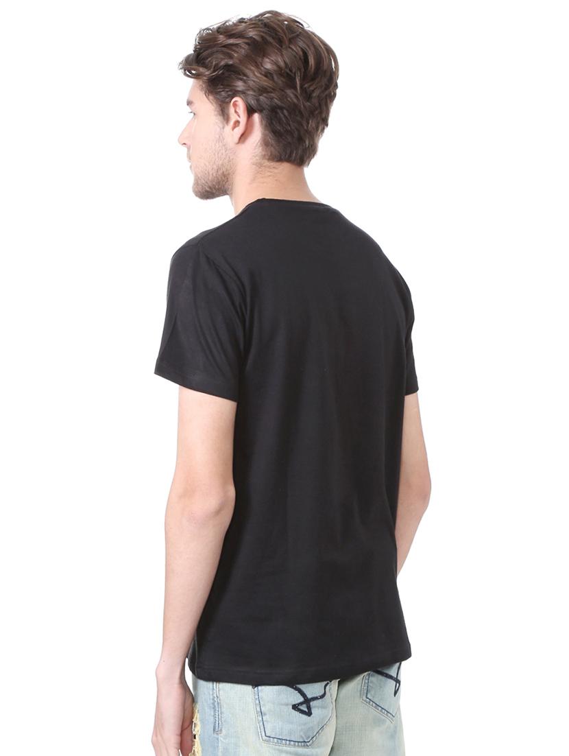black cotton front print t-shirt - 15729914 - Zoom Image - 2