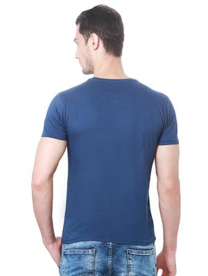 blue cotton chest print t-shirt - 15729918 - Standard Image - 2