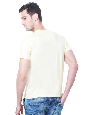 yellow cotton chest print t-shirt - 15729919 - Standard Image - 2