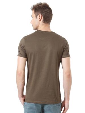 brown cotton chest print t-shirt - 15729927 - Standard Image - 2