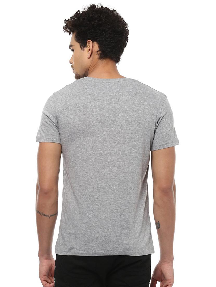 grey cotton chest print t-shirt - 15729936 - Zoom Image - 2