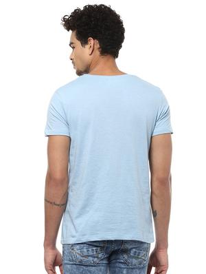 blue cotton chest print t-shirt - 15729941 - Standard Image - 2
