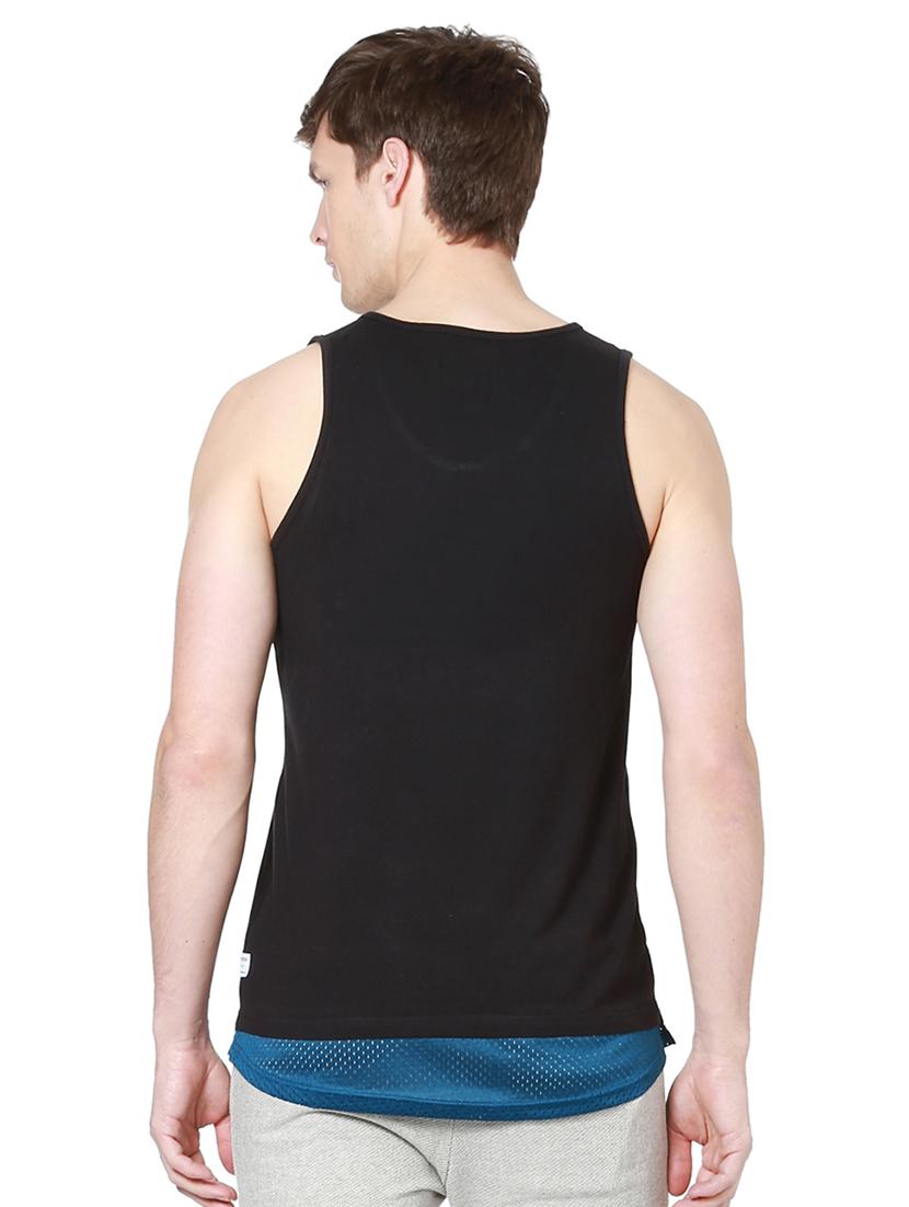 black cotton chest print t-shirt - 15729944 - Zoom Image - 2