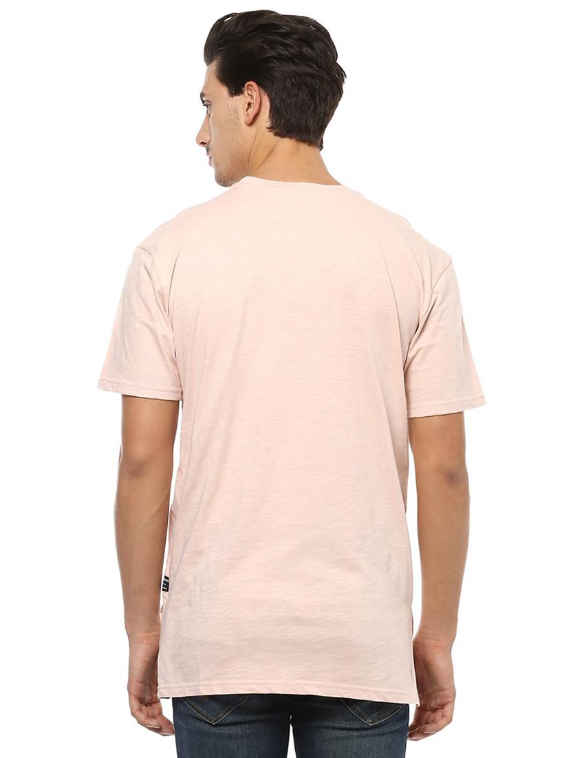 peach cotton chest print t-shirt - 15729946 - Zoom Image - 2