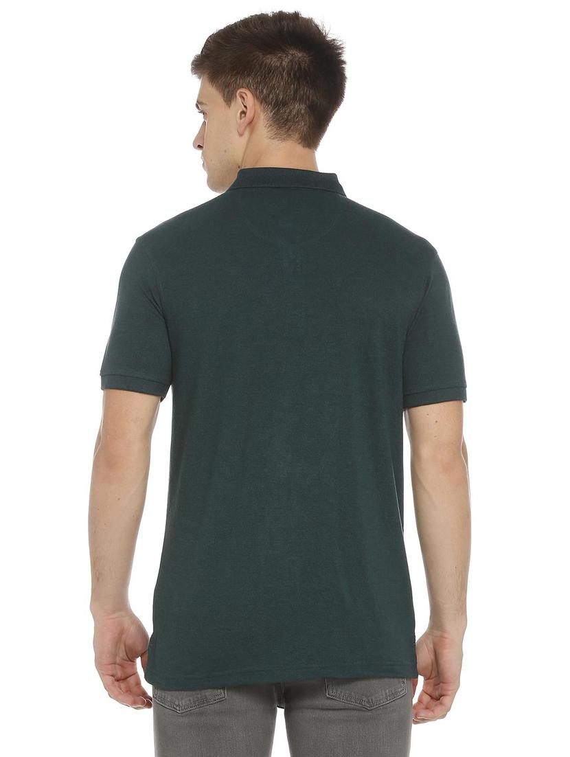green viscose polo t-shirt - 15729964 - Zoom Image - 2