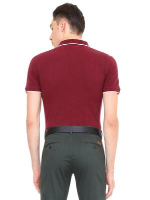 maroon cotton polo t-shirt - 15729984 - Standard Image - 2