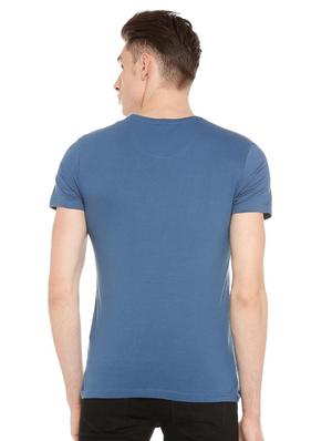blue cotton front print t-shirt - 15729994 - Standard Image - 2