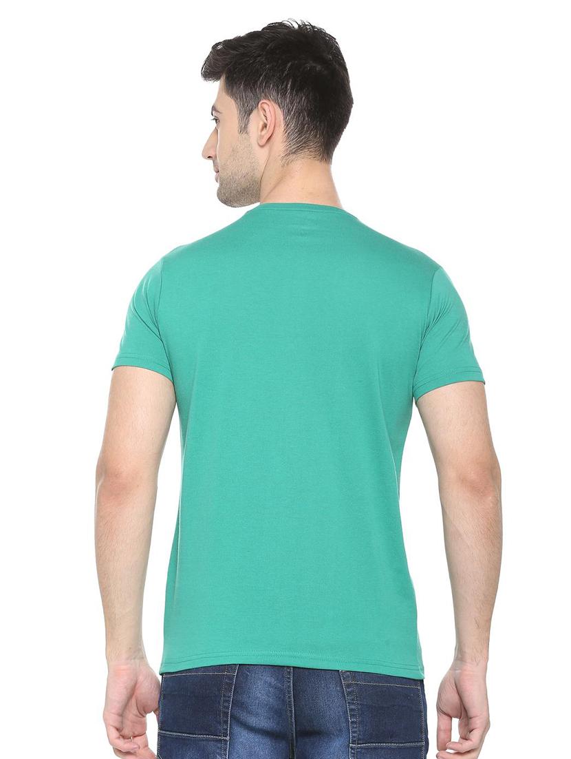green cotton blend chest print t-shirt - 15730001 - Zoom Image - 2