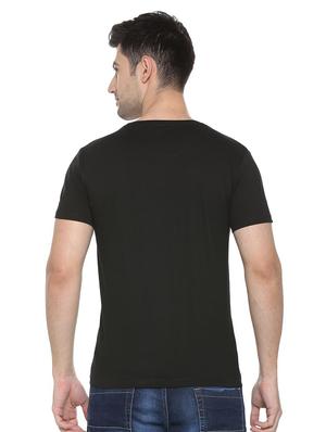 black cotton chest print t-shirt - 15730002 - Standard Image - 2
