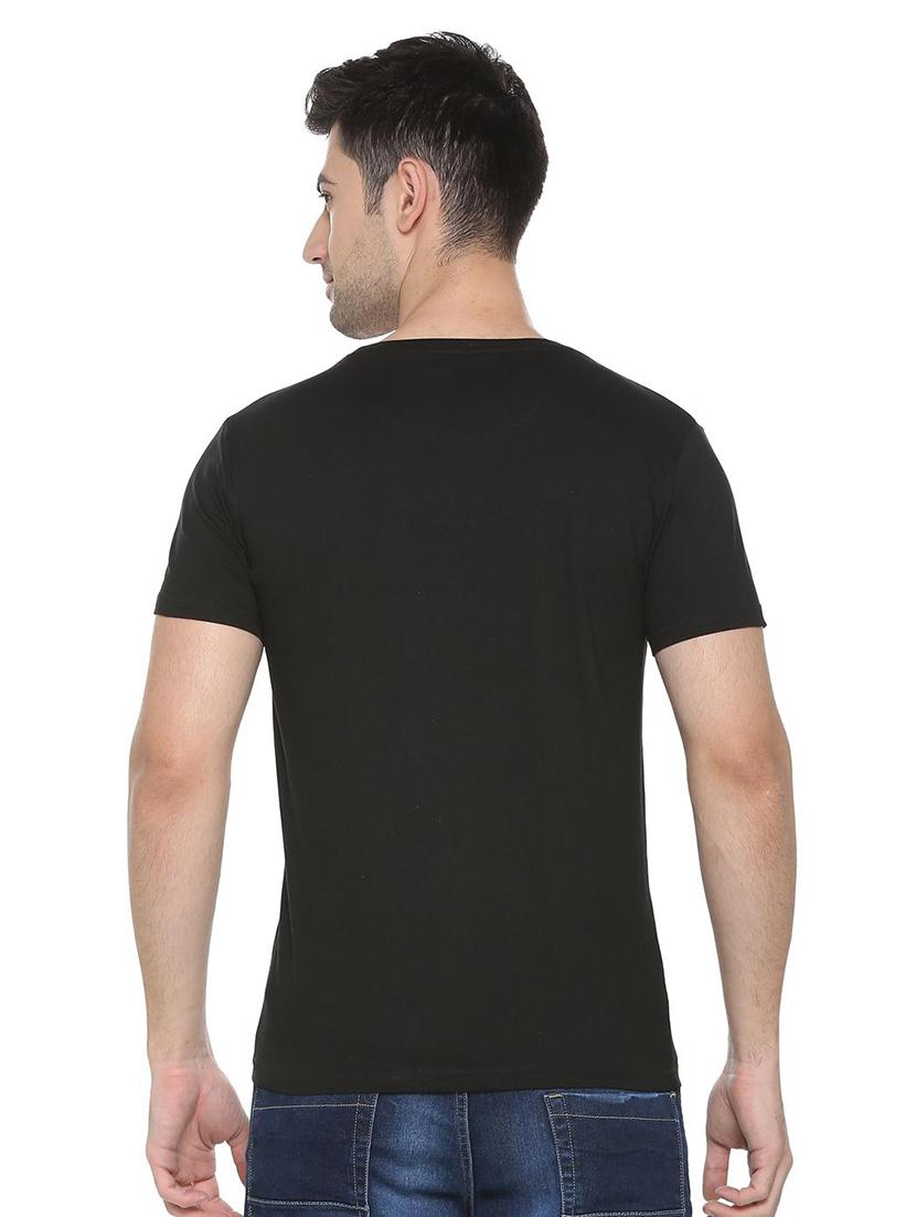 black cotton chest print t-shirt - 15730002 - Zoom Image - 2