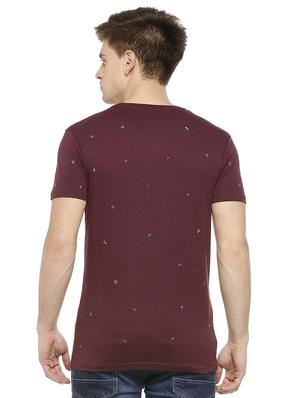 maroon cotton blend t-shirt - 15730004 - Standard Image - 2