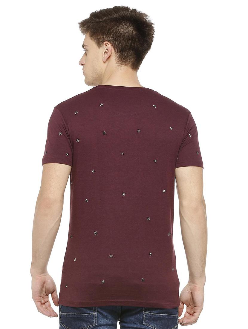 maroon cotton blend t-shirt - 15730004 - Zoom Image - 2