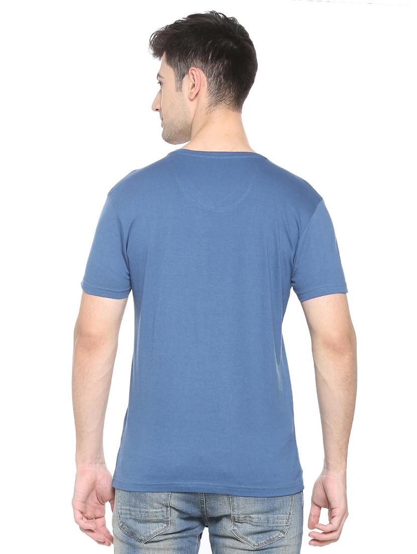 blue cotton chest print t-shirt - 15730010 - Zoom Image - 2