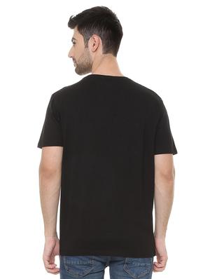 black cotton chest print t-shirt - 15730018 - Standard Image - 2