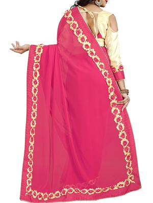 floral lace border saree with blouse - 15730062 - Standard Image - 2